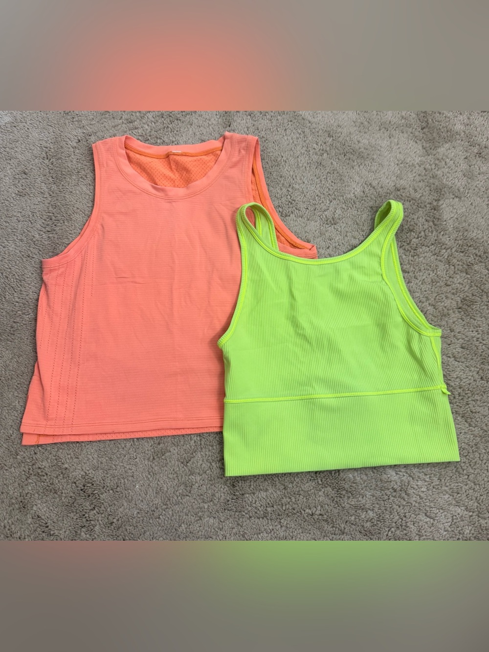 Lululemon Lot of Size 6 Crop Tank tops Train To Be Power Pivot Rib crop tank